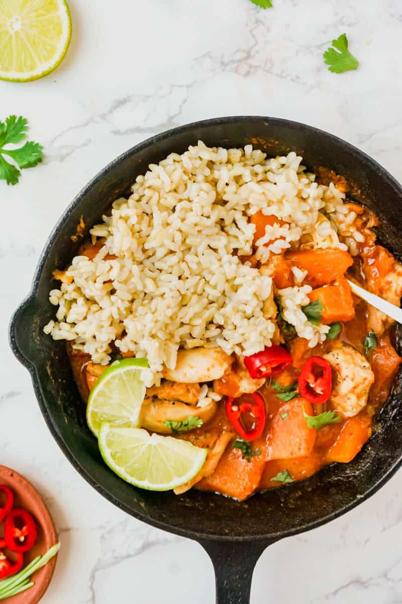 Squash Curry with rice
