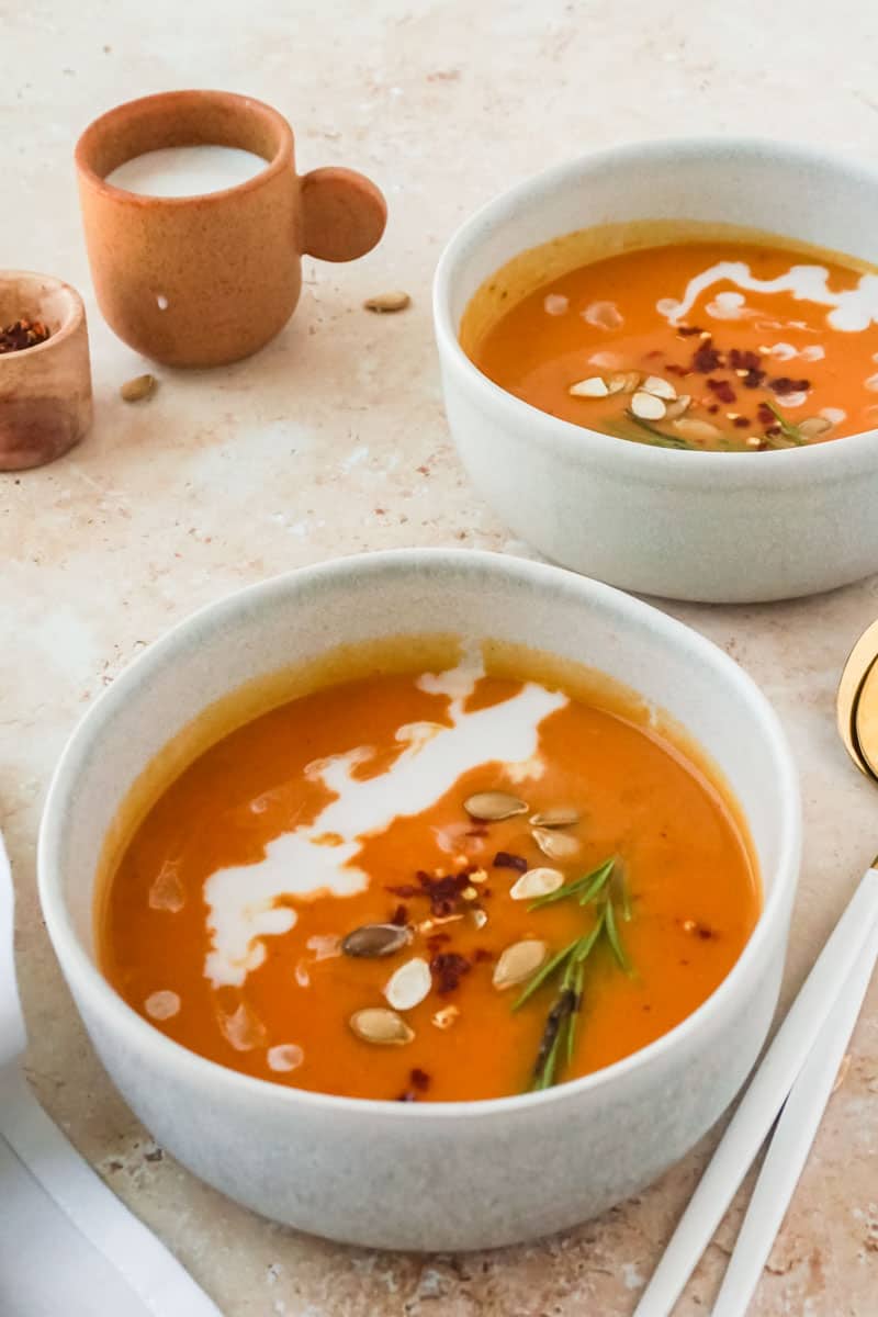 Butternut squash soup with rosemary