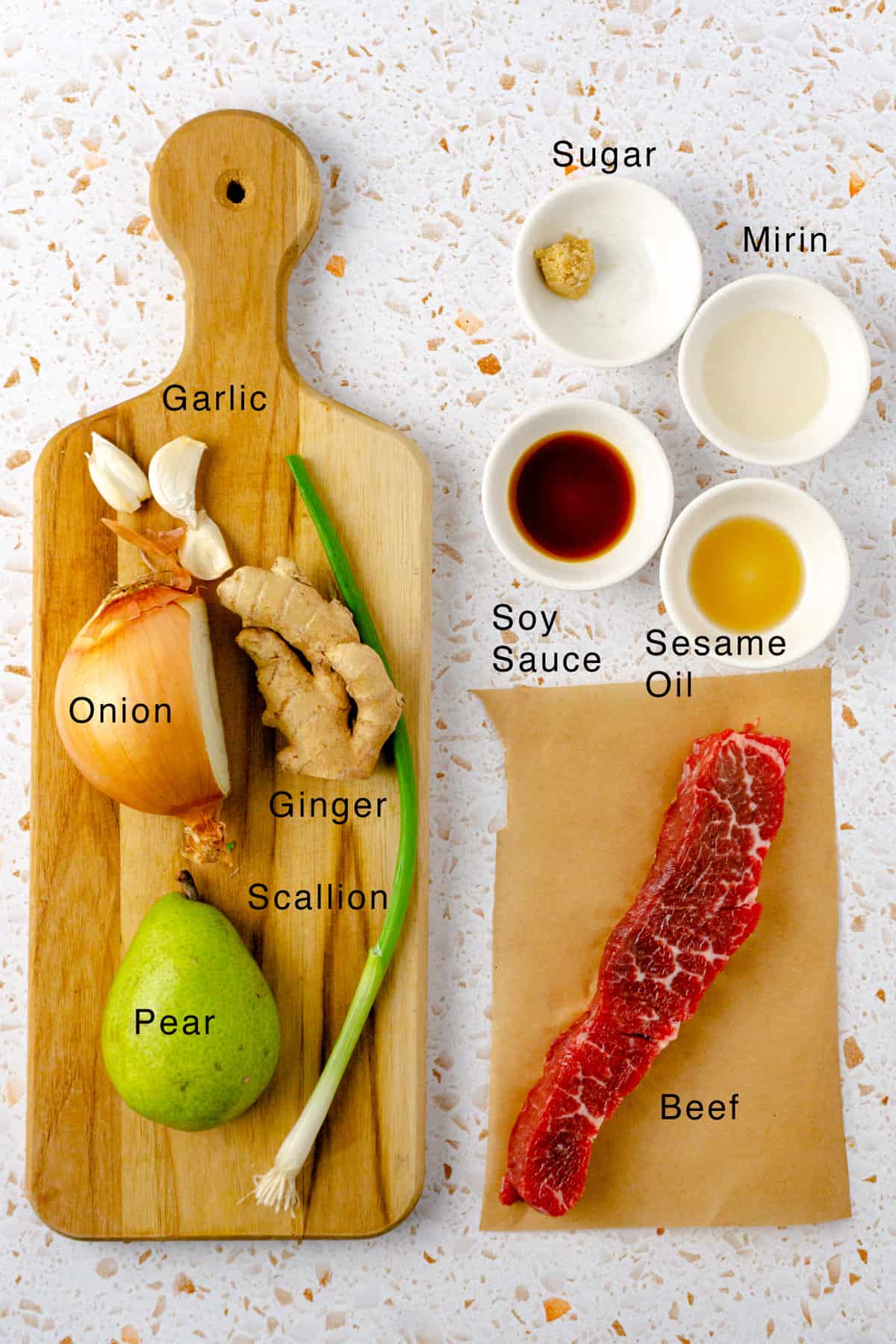 Ingredients for the recipe laid out on the table.